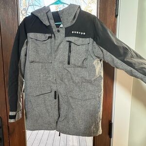BURTON Covert YOUTH XL Snowboard/ski JACKET - Black/Heathered Grey - EUC!